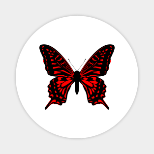 Red and black butterfly Magnet